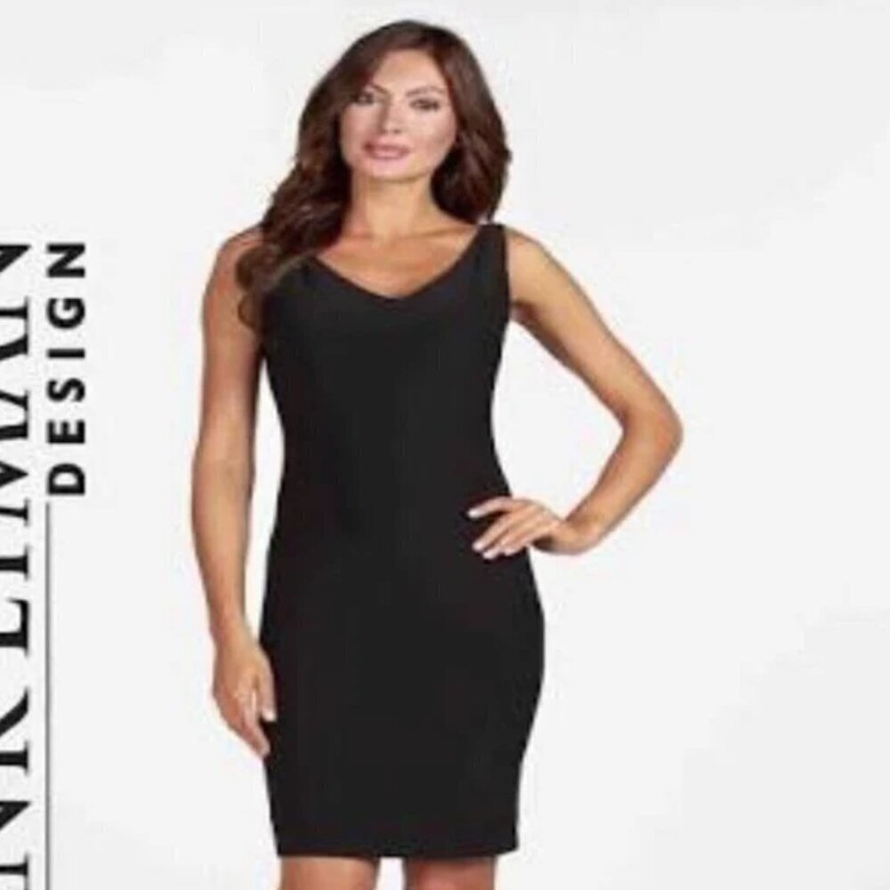 Frank Lyman Elegant Bodycon Cocktail Stretch Little Black Dress Size 2XL